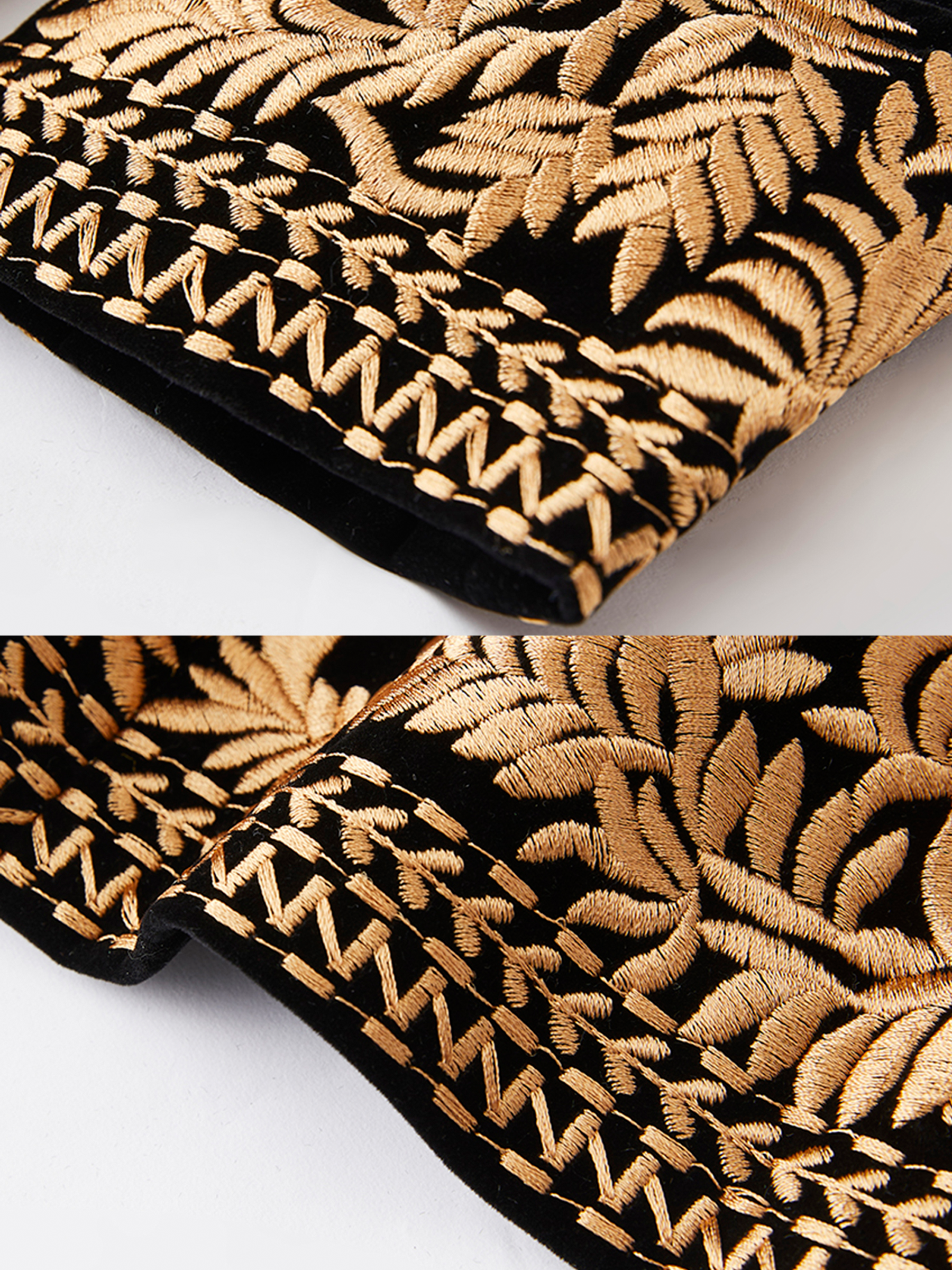 Luxury Gold Embroidered Velvet Tuxedo Jacket for Men