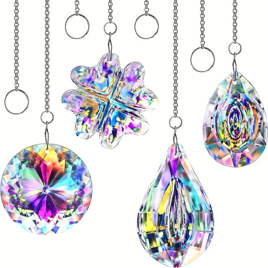 4pcs Crystal Catcher: Transform Your Home with a Rainbow of Colorful Light! , Garden Suncatchers