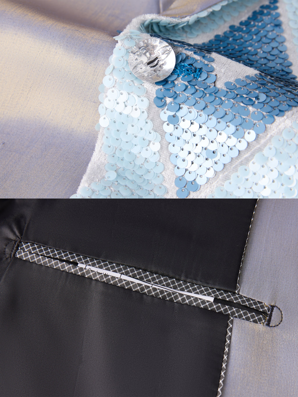 Men’s Asymmetrical Sequin Blazer – Luxury Geometric Statement Jacket for Stage & Events