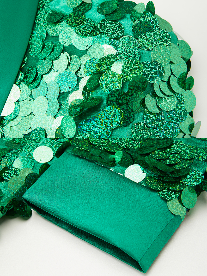 Men’s Emerald Green Oversized Sequin Blazer