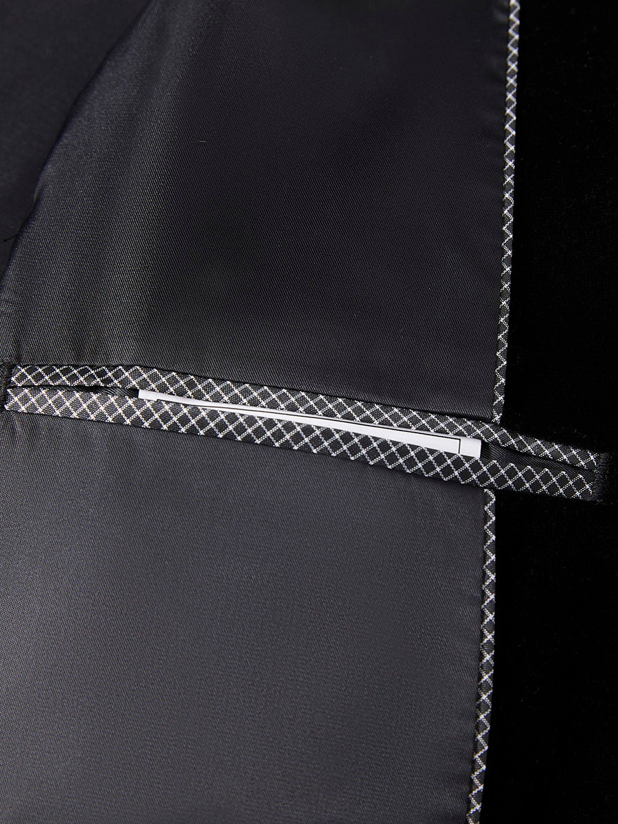 Men’s Luxury Paisley Sequin Blazer – Iridescent Purple & Blue Statement Jacket