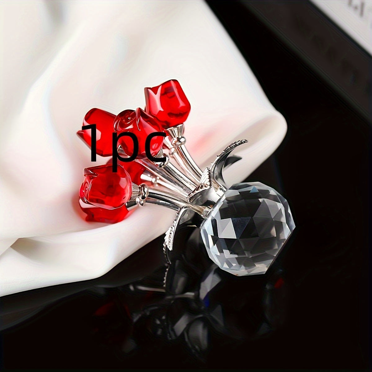 1pc High-end Crystal Rose Statue, Light Luxury and Elegant Home and Office Decoration, Ideal Choice for Valentine's Day and Anniversary Gifts for Wife and Girlfriend, for Valentine