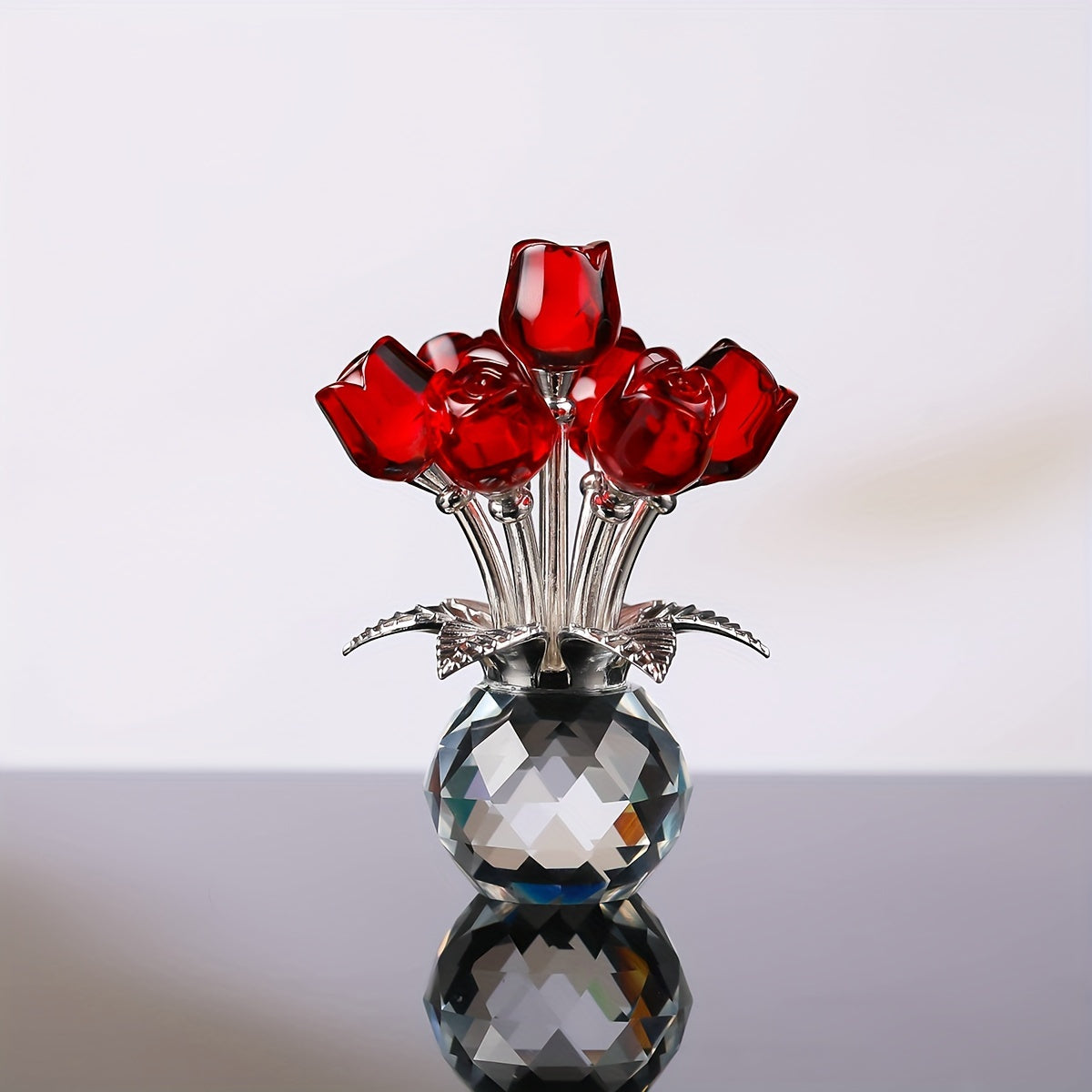 1pc High-end Crystal Rose Statue, Light Luxury and Elegant Home and Office Decoration, Ideal Choice for Valentine's Day and Anniversary Gifts for Wife and Girlfriend, for Valentine