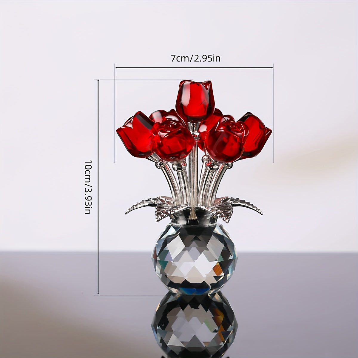 1pc High-end Crystal Rose Statue, Light Luxury and Elegant Home and Office Decoration, Ideal Choice for Valentine's Day and Anniversary Gifts for Wife and Girlfriend, for Valentine