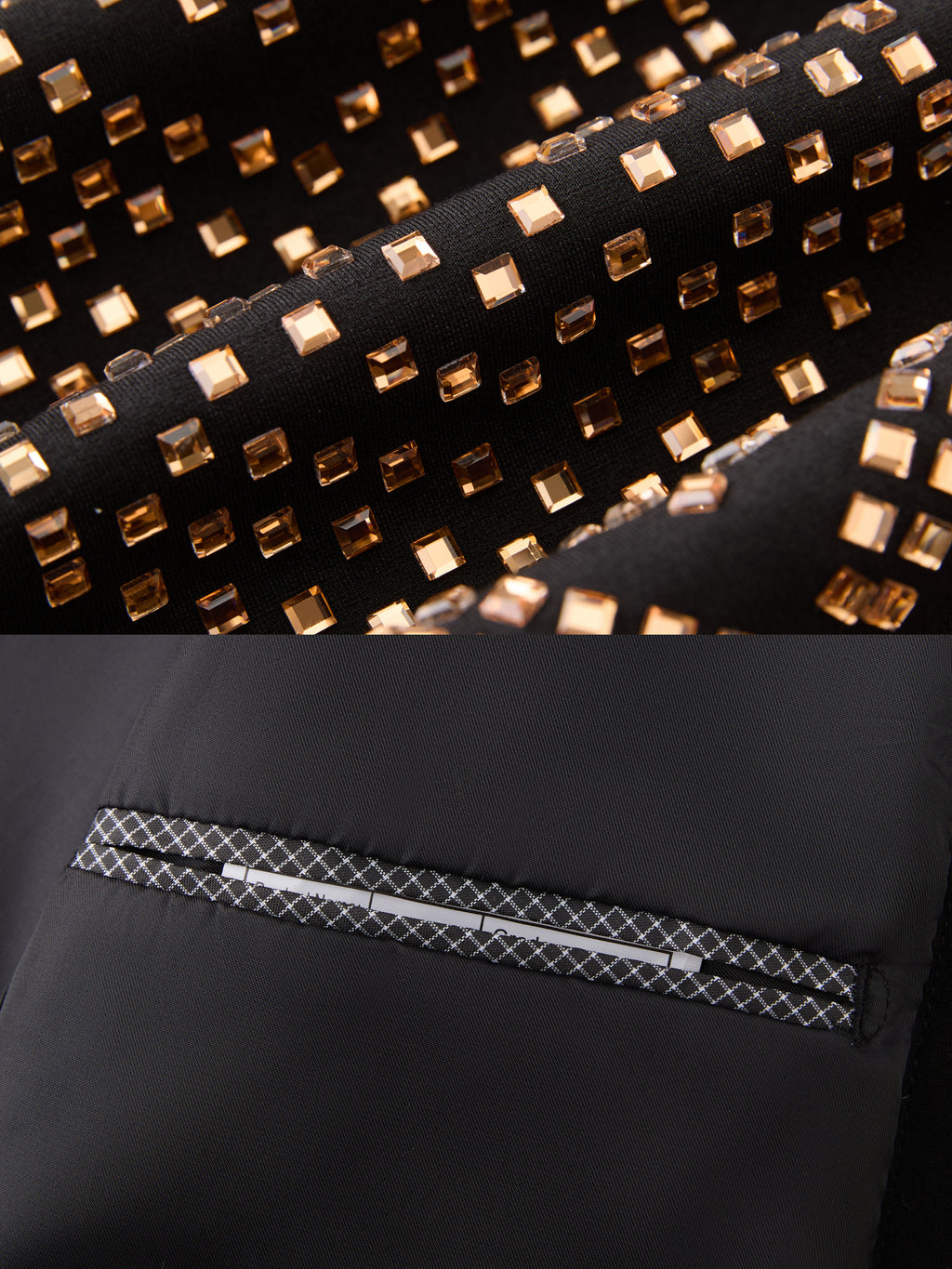 Men’s Crystal Blazer with Geometric Rhinestone Pattern – Stage & Party Statement Jacket