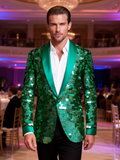 Men’s Emerald Green Oversized Sequin Blazer